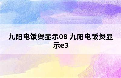 九阳电饭煲显示08 九阳电饭煲显示e3